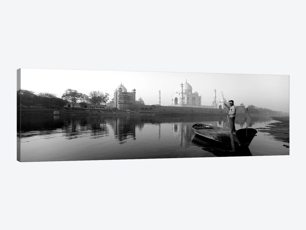 Reflection Of A Mausoleum In A River, Taj Mahal, Yamuna River, Agra, Uttar Pradesh, India by Panoramic Images 1-piece Canvas Art