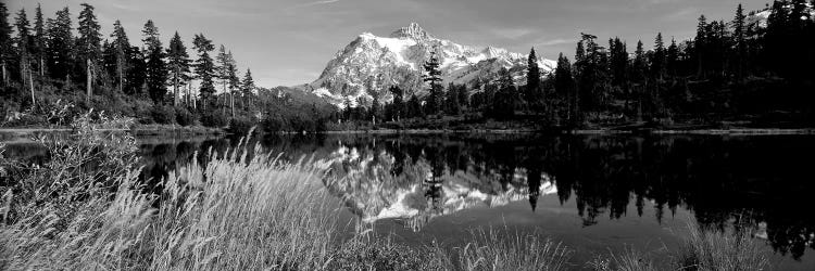 Reflection Of Mountains In A Lake, Mt. Shuksan, Picture Lake, North Cascades National Park, Washington State, USA