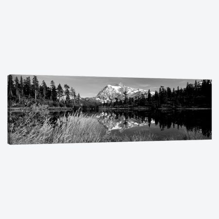Reflection Of Mountains In A Lake, Mt. Shuksan, Picture Lake, North Cascades National Park, Washington State, USA Canvas Print #PIM15208} by Panoramic Images Canvas Wall Art