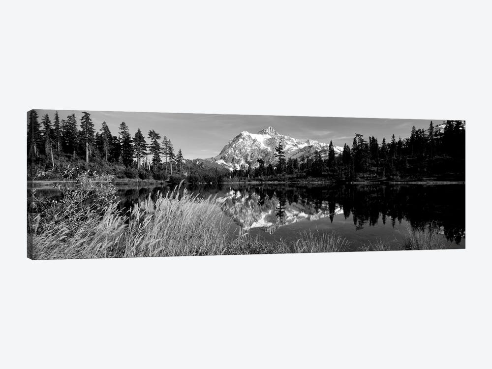 Reflection Of Mountains In A Lake, Mt. Shuksan, Picture Lake, North Cascades National Park, Washington State, USA by Panoramic Images 1-piece Canvas Art Print