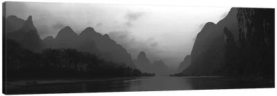 River Passing Through A Hill Range, Guilin Hills, Li River, Yangshuo, China Canvas Art Print