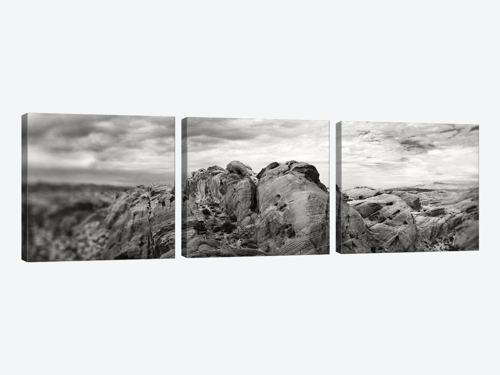 Rock Formations In The Valley Of Fire State Park, Moapa Valley, Nevada, USA by Panoramic Images 3-piece Canvas Artwork
