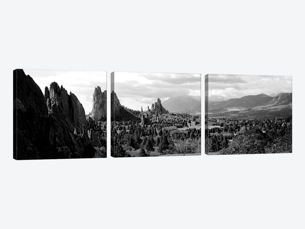 Rock Formations On A Landscape, Garden Of The Gods, Colorado Springs, Colorado, USA by Panoramic Images 3-piece Art Print