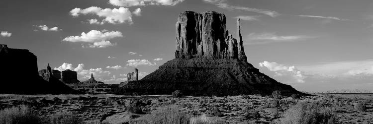 Rock Formations On A Landscape, The Mittens, Monument Valley Tribal Park, Monument Valley, Utah, USA