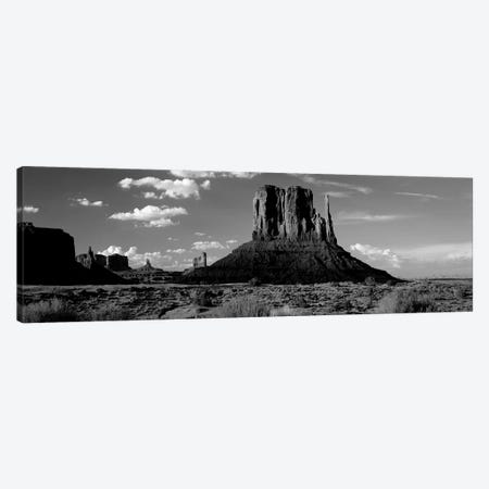 Rock Formations On A Landscape, The Mittens, Monument Valley Tribal Park, Monument Valley, Utah, USA Canvas Print #PIM15216} by Panoramic Images Canvas Artwork