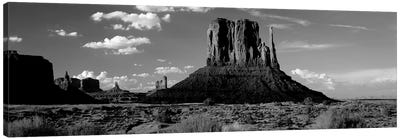 Rock Formations On A Landscape, The Mittens, Monument Valley Tribal Park, Monument Valley, Utah, USA Canvas Art Print - Utah Art