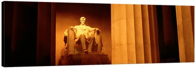 Night, Lincoln Memorial, Washington DC, District Of Columbia, USA Canvas Art Print - Political & Historical Figure Art
