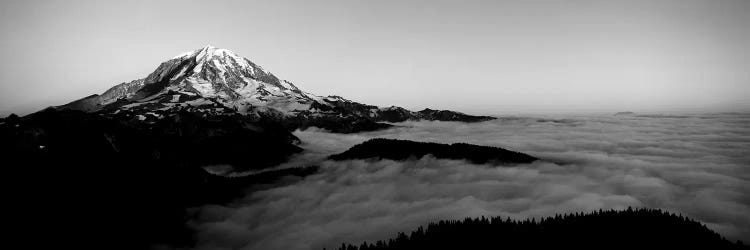 Sea Of Clouds With Mountains In The Background, Mt. Rainier, Pierce County, Washington State, USA