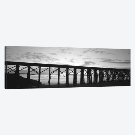 Silhouette Of A Railway Bridge, Fort Bragg, California, USA Canvas Print #PIM15227} by Panoramic Images Canvas Art Print