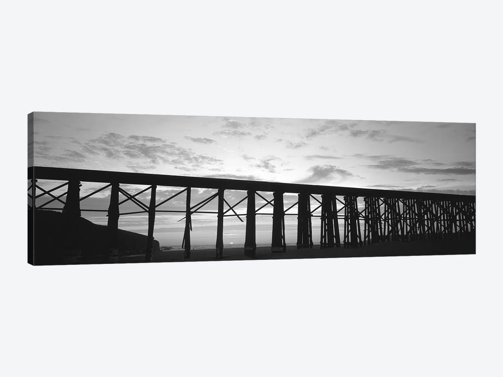 Silhouette Of A Railway Bridge, Fort Bragg, California, USA by Panoramic Images 1-piece Canvas Wall Art