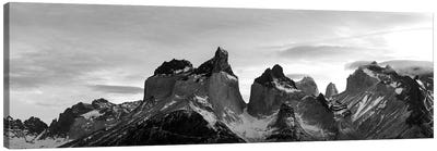 Snowcapped Mountain Range, Paine Massif, Torres Del Paine National Park, Magallanes Region, Patagonia, Chile Canvas Art Print