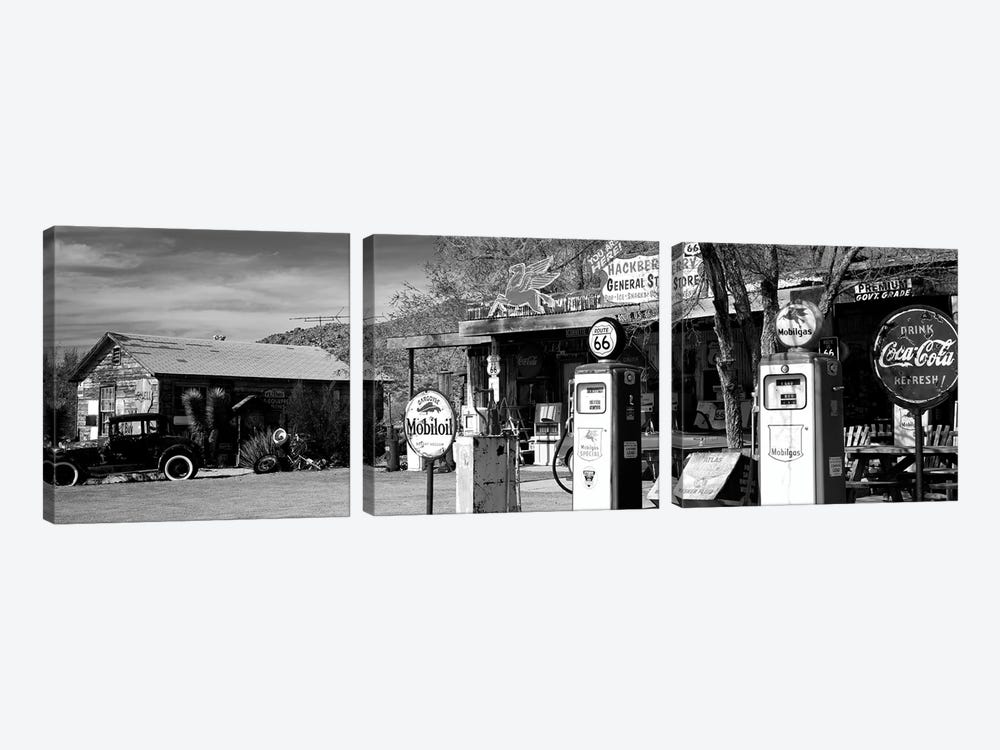 Store With A Gas Station On The Roadside, Route 66, Hackenberry, Arizona, USA by Panoramic Images 3-piece Canvas Art Print
