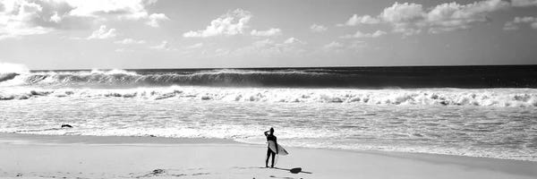 Hawaii: Surfer Standing On The Beach, North Shore, Oahu, Hawaii, USA by Panoramic Images