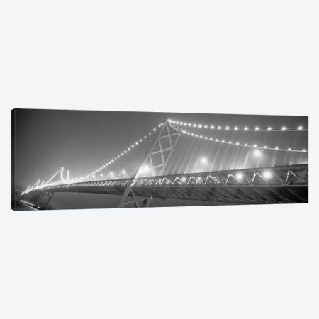 Suspension Bridge Lit Up At Night, Bay Bridge, San Francisco, California, USA Canvas Print #PIM15246} by Panoramic Images Art Print