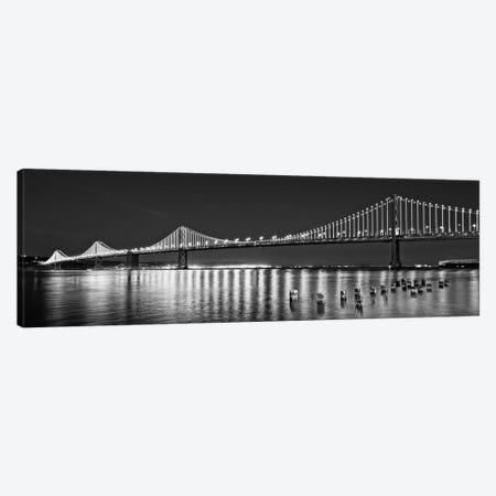 Suspension Bridge Over Pacific Ocean Lit Up At Night, Bay Bridge, San Francisco Bay, San Francisco, California, USA Canvas Print #PIM15248} by Panoramic Images Canvas Artwork