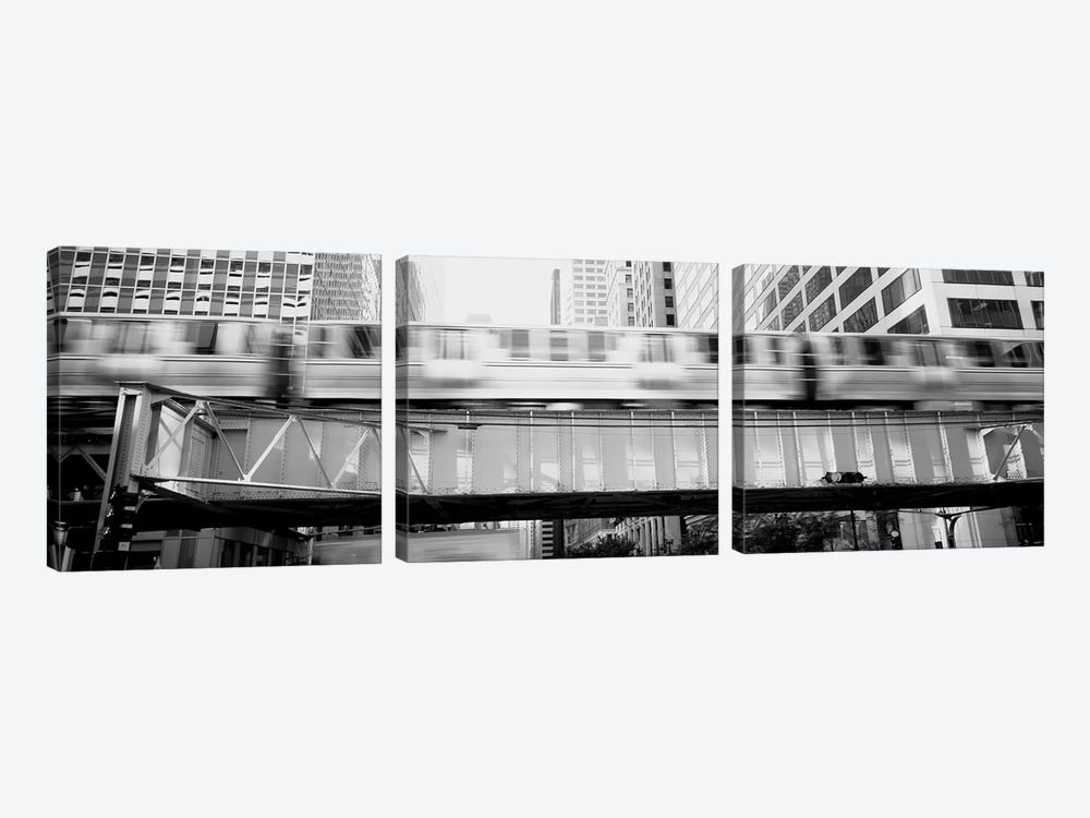 The El Elevated Train Chicago Il by Panoramic Images 3-piece Canvas Art