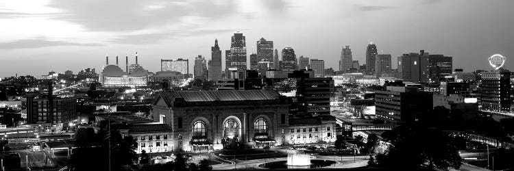 Union Station At Sunset With City Skyline In Background, Kansas City, Missouri, USA by Panoramic Images wall art