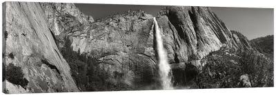 Water Falling From Rocks In A Forest, Bridalveil Fall, Yosemite Valley, Yosemite National Park, California, USA Canvas Art Print - Yosemite National Park Art