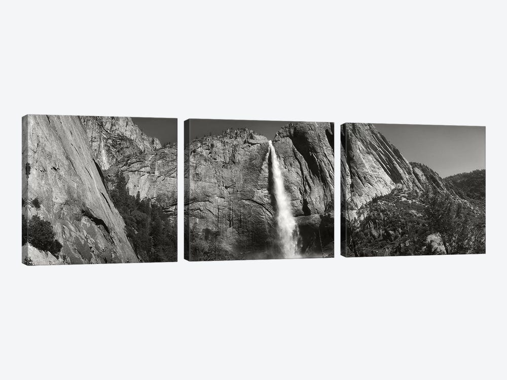 Water Falling From Rocks In A Forest, Bridalveil Fall, Yosemite Valley, Yosemite National Park, California, USA by Panoramic Images 3-piece Art Print