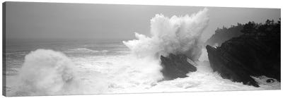 Waves Breaking On The Coast, Shore Acres State Park, Oregon, USA Canvas Art Print - Wave Art