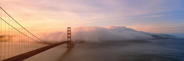 Golden Gate Bridge: Golden Gate Bridge And Fog San Francisco CA by Panoramic Images