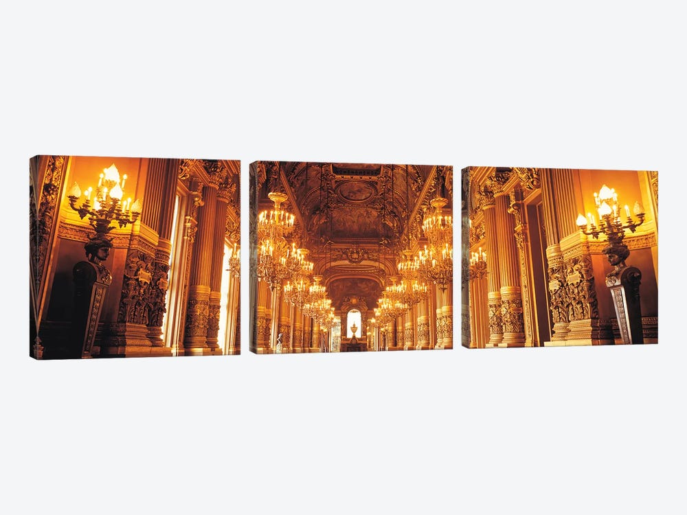 Interior Of A Palace, Chateau De Versailles, Ile-De-France, Paris, France by Panoramic Images 3-piece Canvas Print