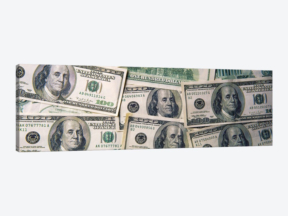 Close-Up Of One Hundred Dollar Bills by Panoramic Images 1-piece Canvas Art Print