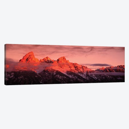 Sunrise, Teton Range, Grand Teton National Park, Wyoming, USA Canvas Print #PIM15279} by Panoramic Images Art Print