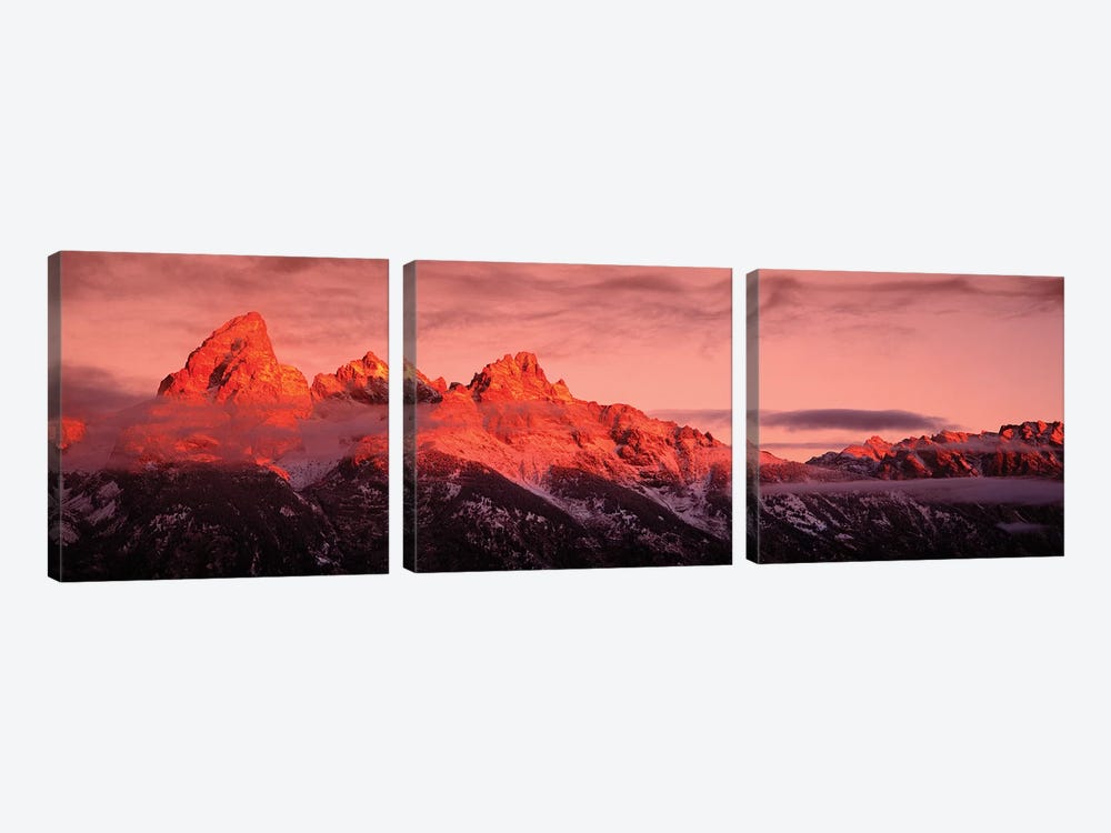 Sunrise, Teton Range, Grand Teton National Park, Wyoming, USA by Panoramic Images 3-piece Art Print
