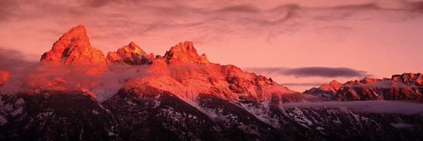 Wyoming: Sunrise, Teton Range, Grand Teton National Park, Wyoming, USA by Panoramic Images