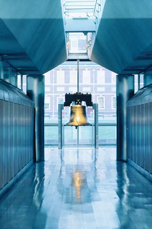 Liberty Bell Hanging In A Corridor, Independence Hall, Philadelphia, PA, USA