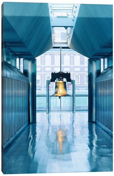 Liberty Bell Hanging In A Corridor, Independence Hall, Philadelphia, PA, USA Canvas Art Print - Philadelphia Art