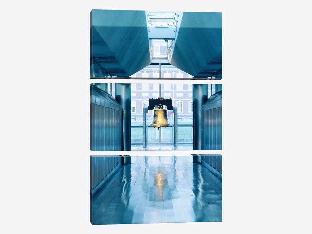 Liberty Bell Hanging In A Corridor, Independence Hall, Philadelphia, PA, USA by Panoramic Images 3-piece Canvas Art Print