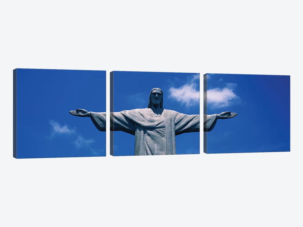 Low Angle View Of The Christ The Redeemer Statue, Corcovado, Rio De Janeiro, Brazil by Panoramic Images 3-piece Canvas Art