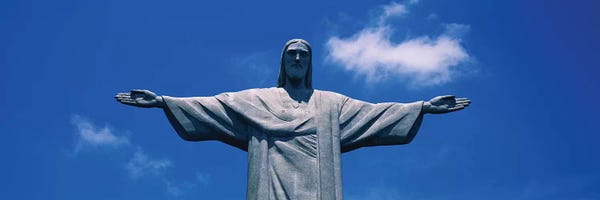 Brazil: Low Angle View Of The Christ The Redeemer Statue, Corcovado, Rio De Janeiro, Brazil by Panoramic Images
