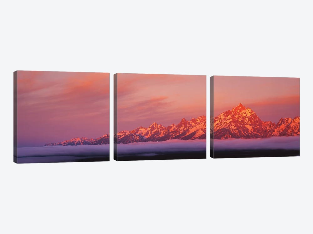 Teton Range, Grand Teton National Park, Wyoming, USA by Panoramic Images 3-piece Canvas Print