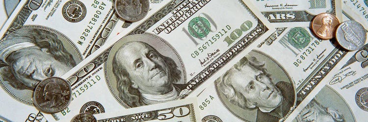 Dollars And Cents Currency US by Panoramic Images wall art