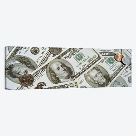 Dollars And Cents Currency US Canvas Print #PIM15289} by Panoramic Images Canvas Artwork