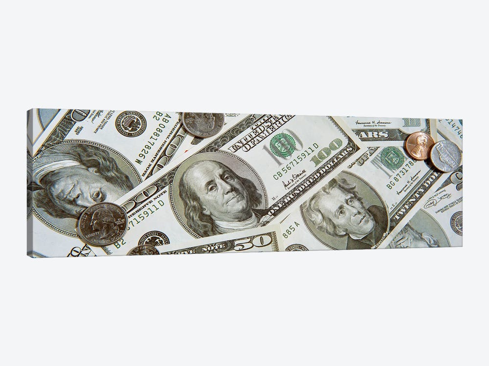 Dollars And Cents Currency US by Panoramic Images 1-piece Canvas Wall Art