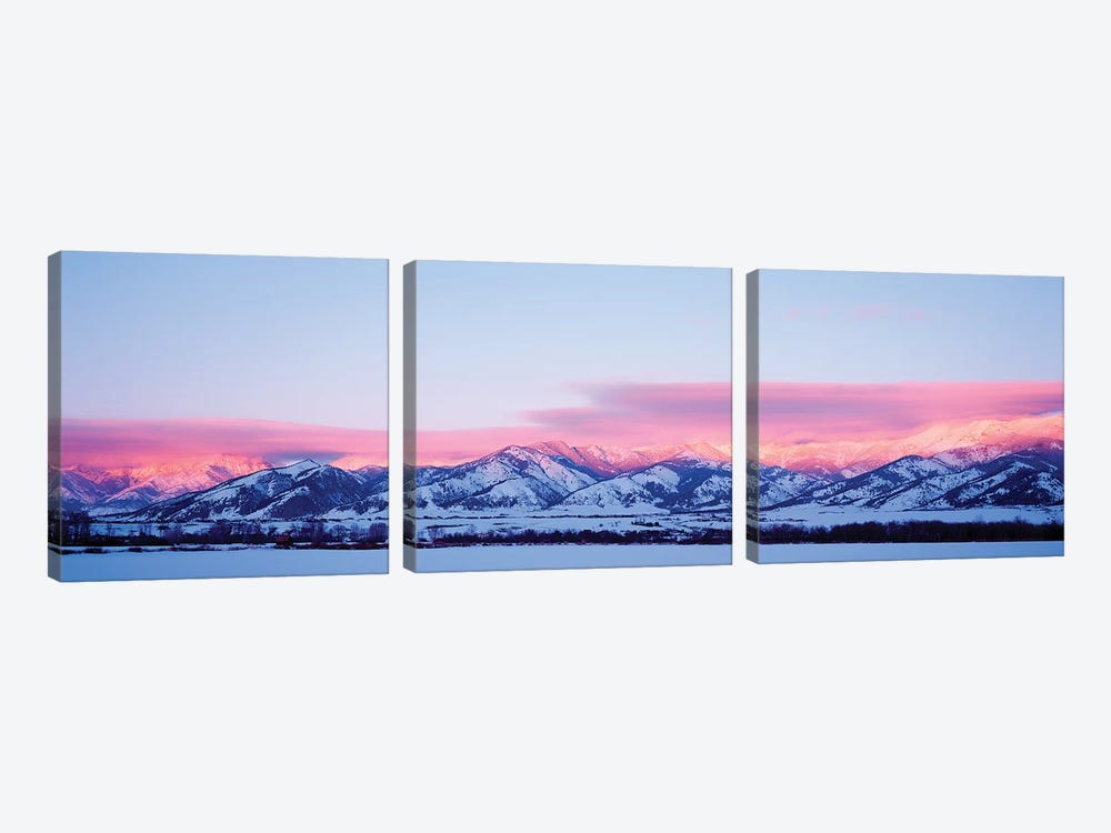 Bridger Mountains, Sunset, Bozeman, MT, USA by Panoramic Images 3-piece Canvas Wall Art