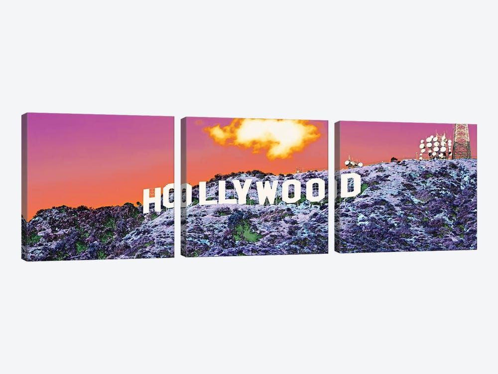 Hollywood Sign CA by Panoramic Images 3-piece Canvas Art