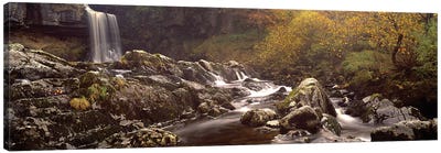 Water Falling On Rocks, Thornton Force, Ingleton, Yorkshire Dales, Yorkshire, England, U.K. Canvas Art Print - Rock Art