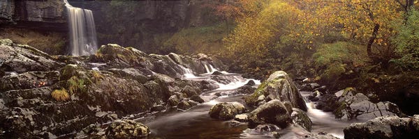 Water Falling On Rocks, Thornton Force, Ingleton, Yorkshire Dales, Yorkshire, England, U.K.