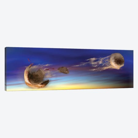 Baseball Coming Apart In Space Canvas Print #PIM15299} by Panoramic Images Canvas Print