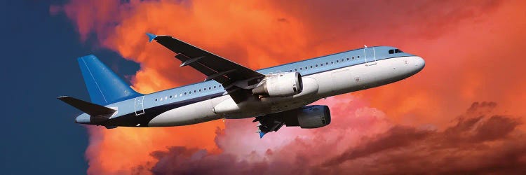 Low Angle View Of An Airplane In Flight by Panoramic Images wall art