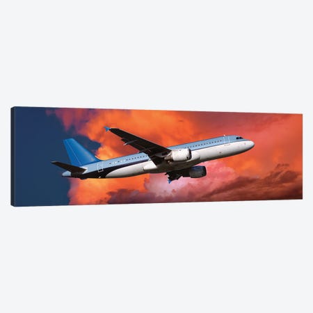 Low Angle View Of An Airplane In Flight Canvas Print #PIM15301} by Panoramic Images Canvas Art Print