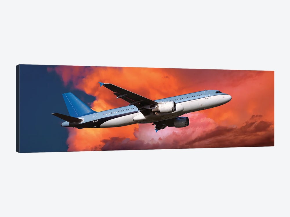 Low Angle View Of An Airplane In Flight by Panoramic Images 1-piece Canvas Print
