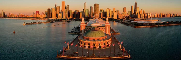 Elevated View Of The Navy Pier, Chicago, IL, USA