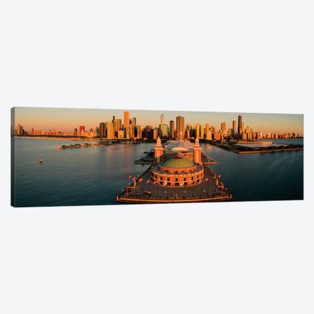 Elevated View Of The Navy Pier, Chicago, IL, USA Canvas Print #PIM15314} by Panoramic Images Art Print