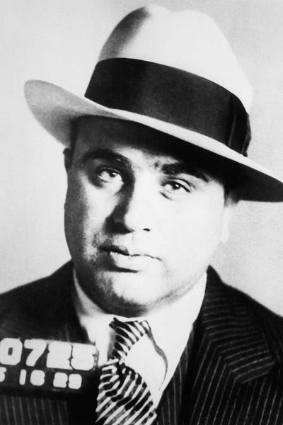 Vintage & Retro Photography: 1920s Prison Mug Shot Of Chicago Gangster Scarface Al Capone by Panoramic Images